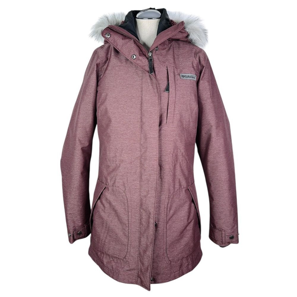Columbia Beverly Mountain 3 in 1 Interchange Jacket sz S * Maroon Winter Coat